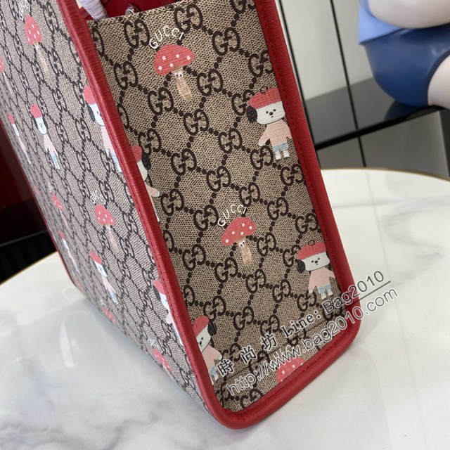 Gucci專櫃古馳2025早春兒童系列最新款動物印花手提托特包 jh2900型號：605614